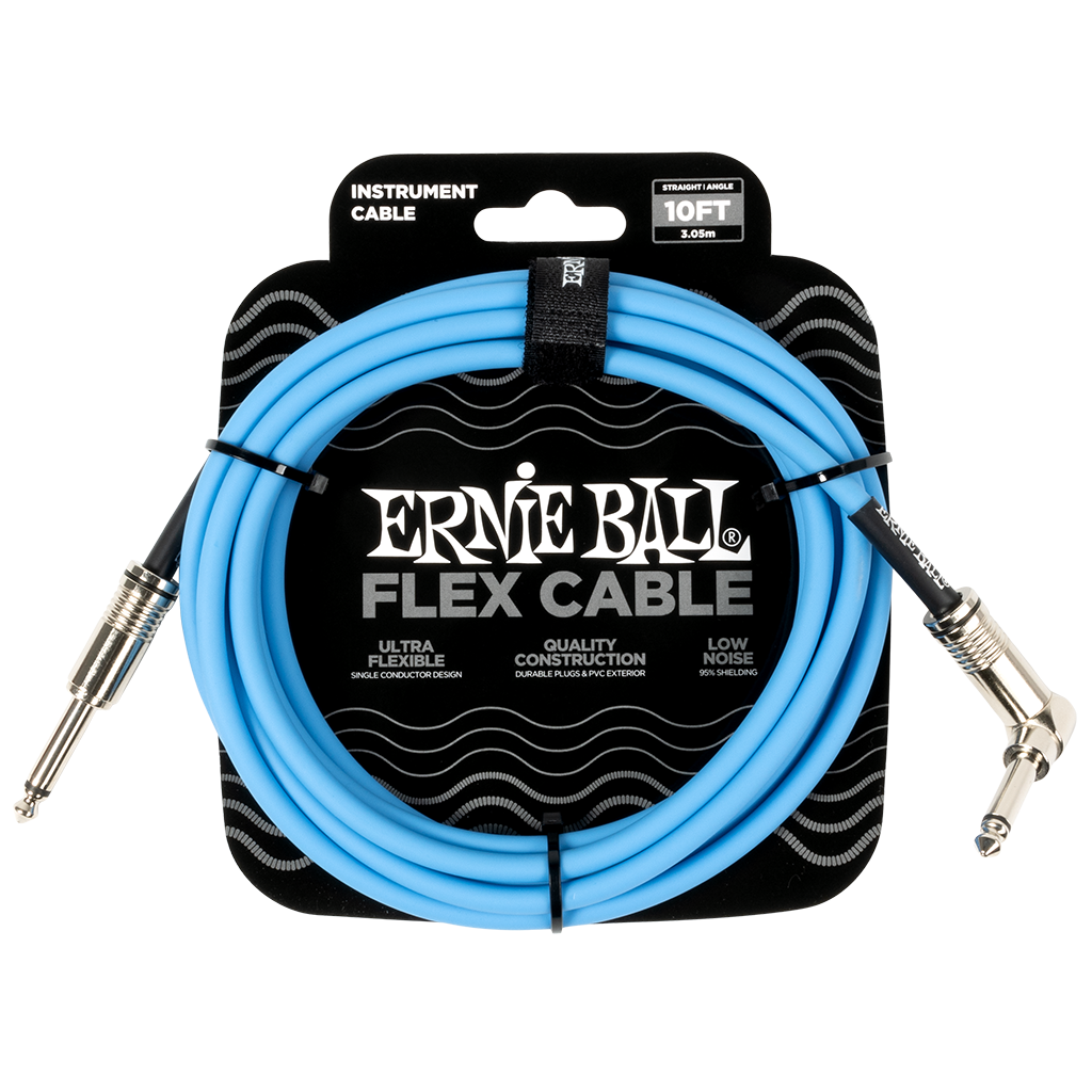 Ernie Ball (P06464) 10ft RA Flex Instrument Cable Blue