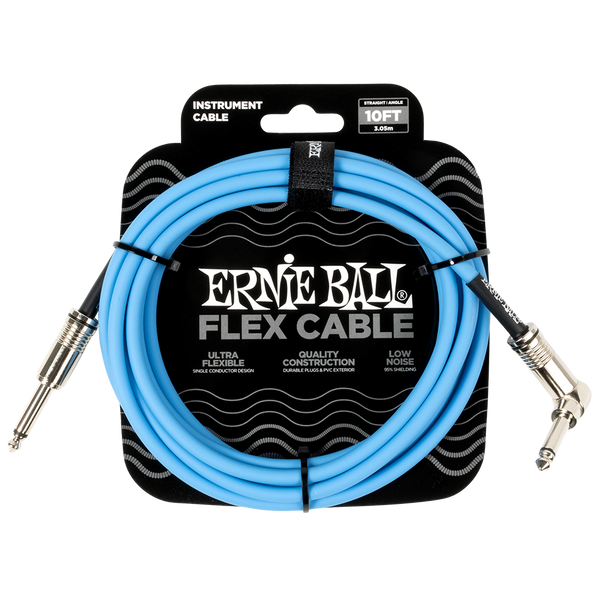 Ernie Ball (P06464) 10ft RA Flex Instrument Cable Blue