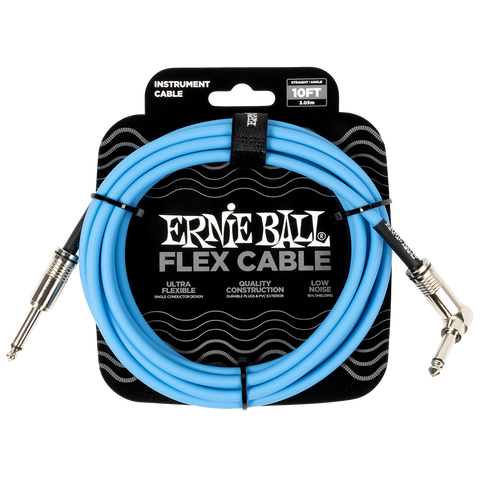 Ernie Ball (P06464) 10ft RA Flex Instrument Cable Blue