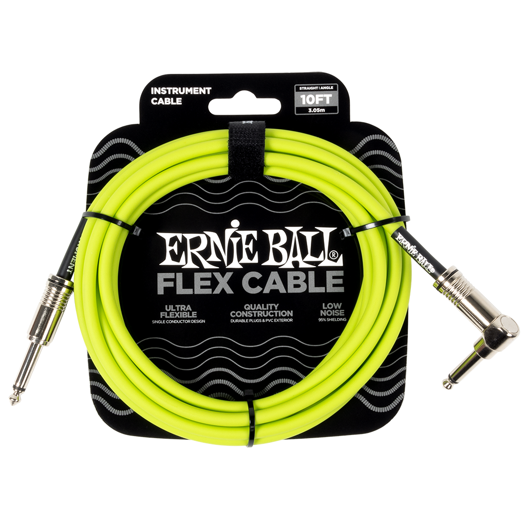 Ernie Ball (P06465) 10ft RA Flex Instrument Cable Green