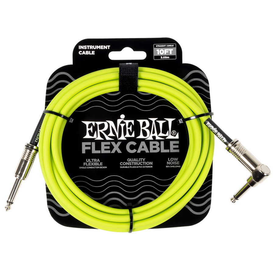 Ernie Ball (P06465) 10ft RA Flex Instrument Cable Green