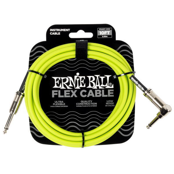 Ernie Ball (P06465) 10ft RA Flex Instrument Cable Green