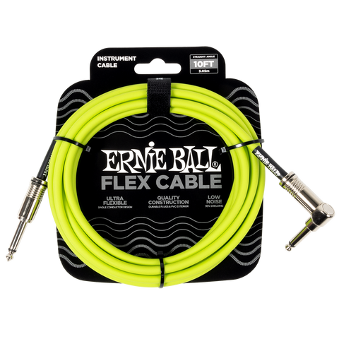 Ernie Ball (P06465) 10ft RA Flex Instrument Cable Green