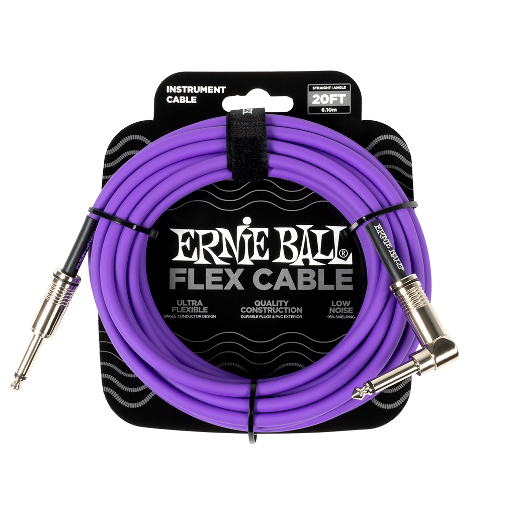 Ernie Ball (P06466) 20ft RA Flex Instrument Cable Purple
