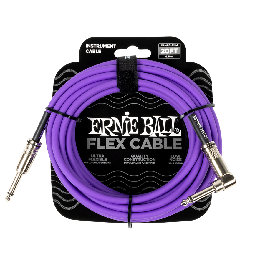 Ernie Ball (P06466) 20ft RA Flex Instrument Cable Purple