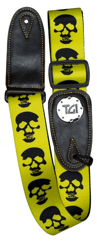 TGI TGS20105 Guitar Strap Skull Yellow