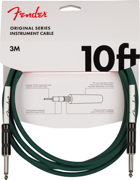 Fender Original Series Cable, 10', Sherwood Green