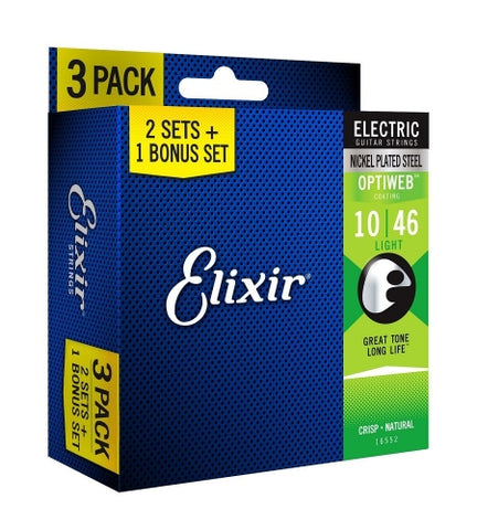 Elixir Optiweb Electric Strings 10-46 (3 Packs)