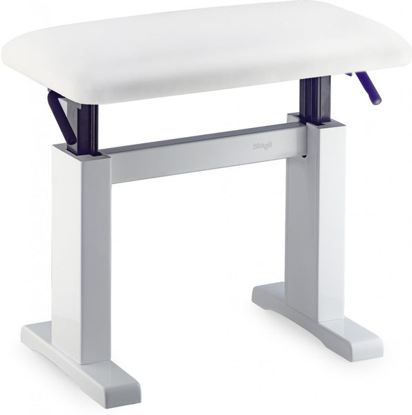 Stagg Highgloss white hydraulic piano bench