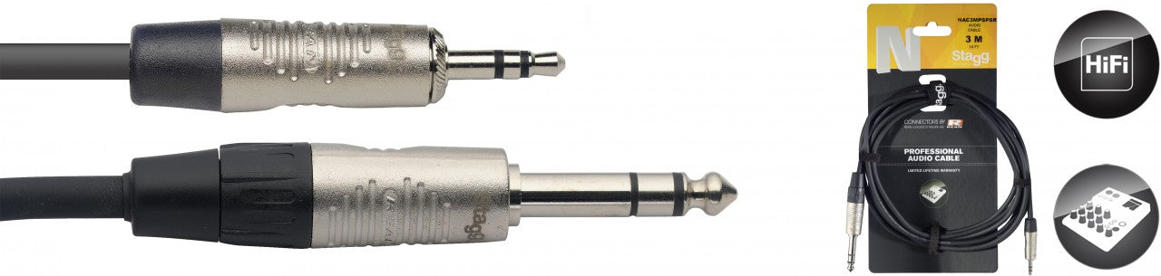 Stagg Neutrik 3M Mini / 1/4 St Lead NAC3MPSPSR