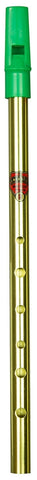 Generation D Brass Green Top Whistle