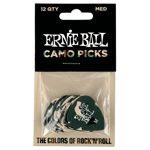 Ernie Ball Camouflage Picks. Medium pack of 12.