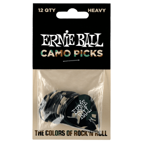 Ernie Ball Camouflage Picks. Heavy pack of 12.