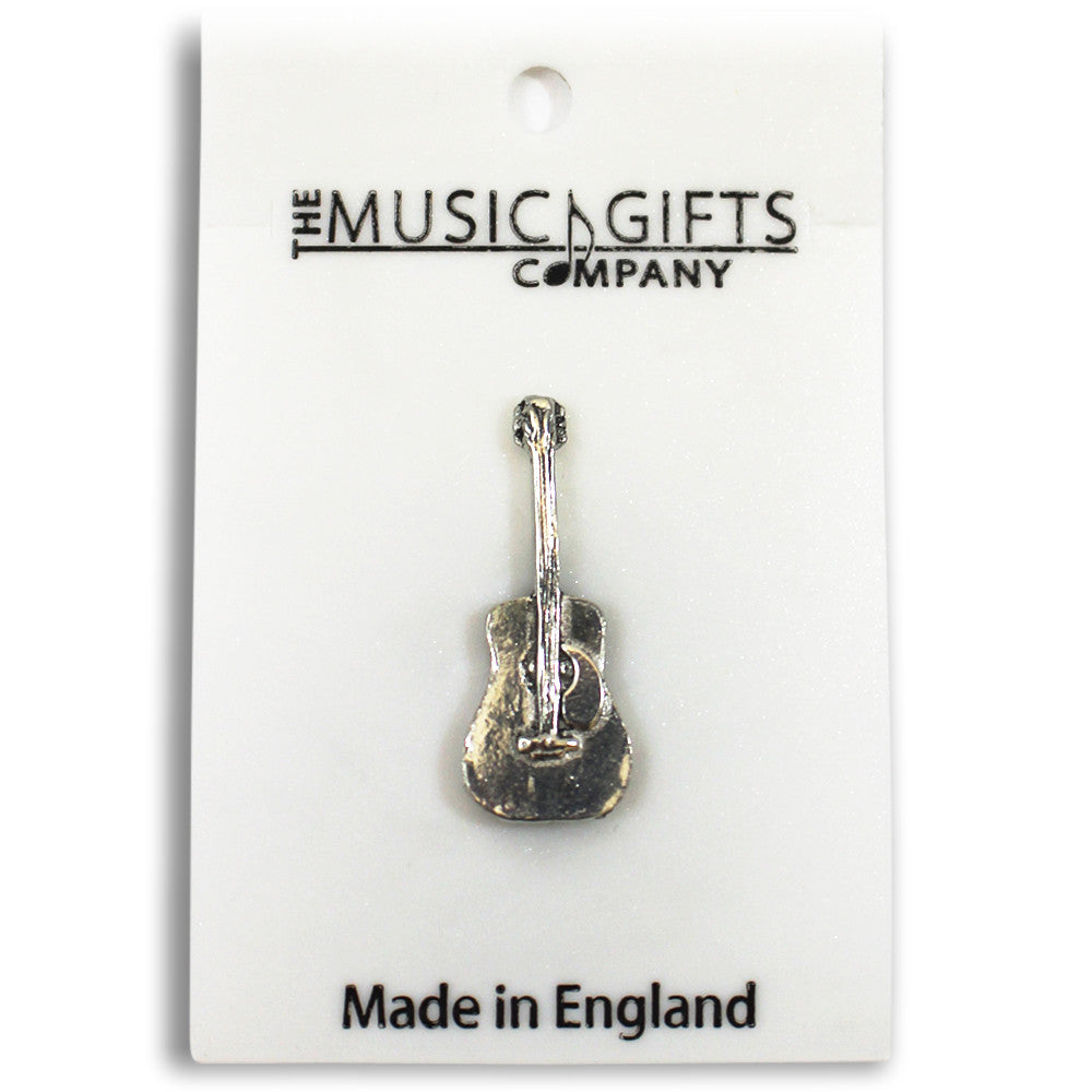Pewter Acoustic Guitar Pin Badge