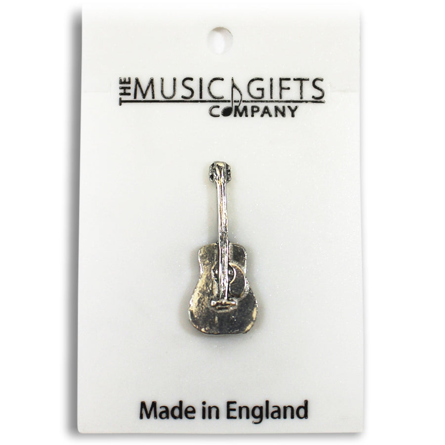 Pewter Acoustic Guitar Pin Badge