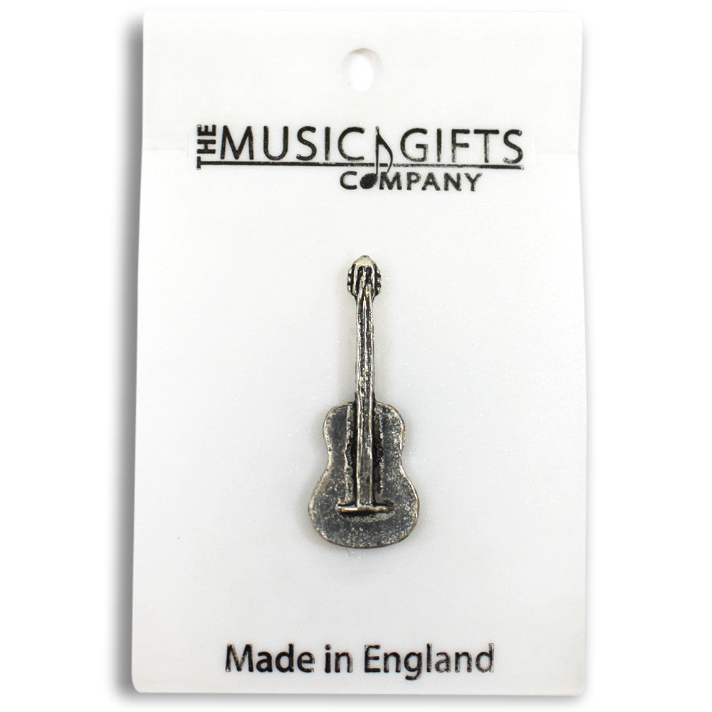 Pewter Classical Guitar Pin Badge