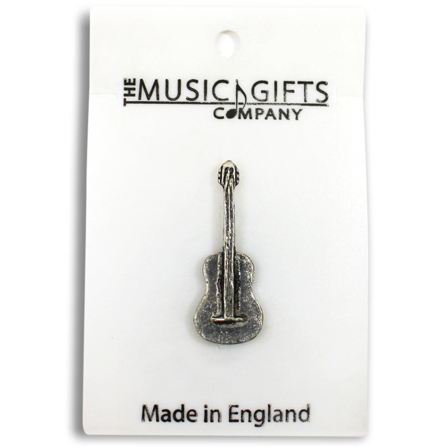 Pewter Classical Guitar Pin Badge