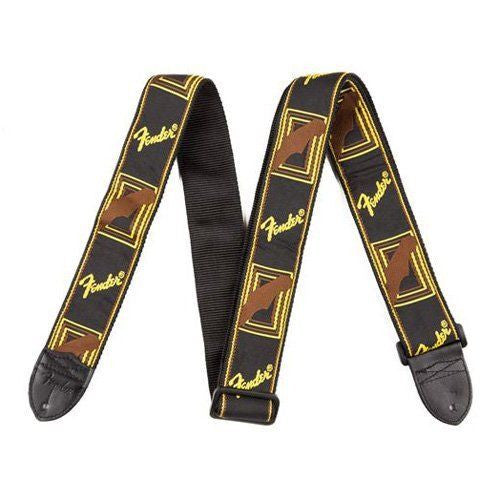 Fender 2” Monogrammed Straps Black/Yellow/Brown