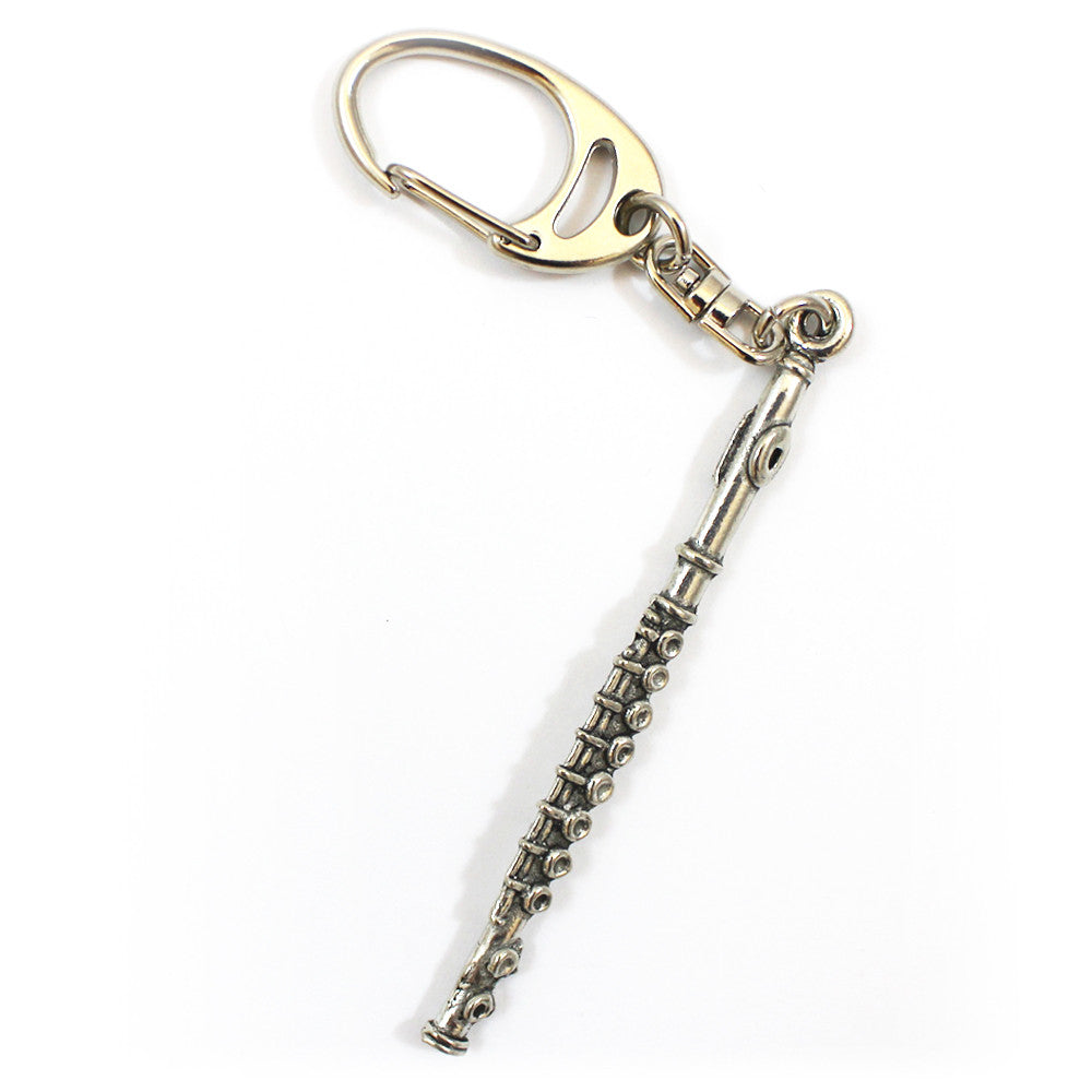 Pewter Flute Keyring