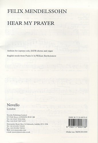 Mendelssohn Hear My Prayer