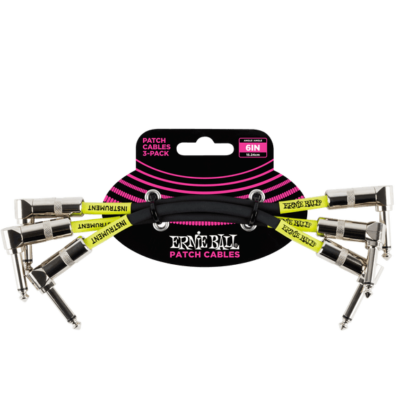 Ernie Ball 6" Angled Patch Cables 3 Pack
