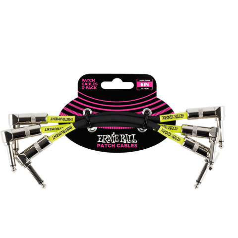 Ernie Ball 6" Angled Patch Cables 3 Pack