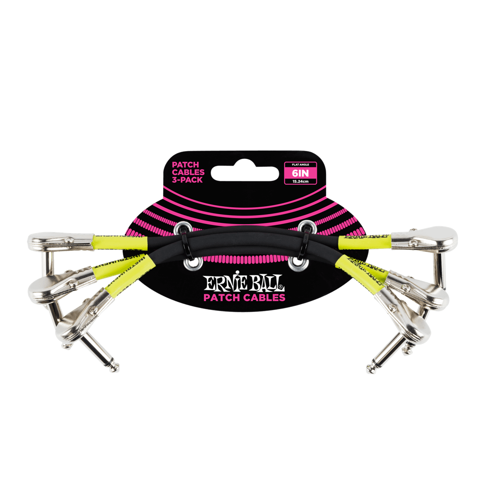 Ernie Ball 6" Flat Angled Patch Cables 3 Pack