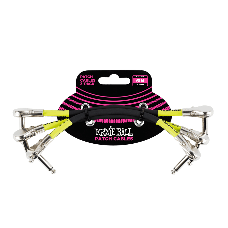 Ernie Ball 6" Flat Angled Patch Cables 3 Pack