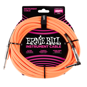 Ernie Ball 25ft Instrument Cable Neon Orange