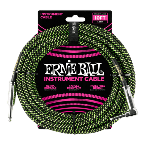 Ernie Ball 10ft Instrument Cable Black / Green