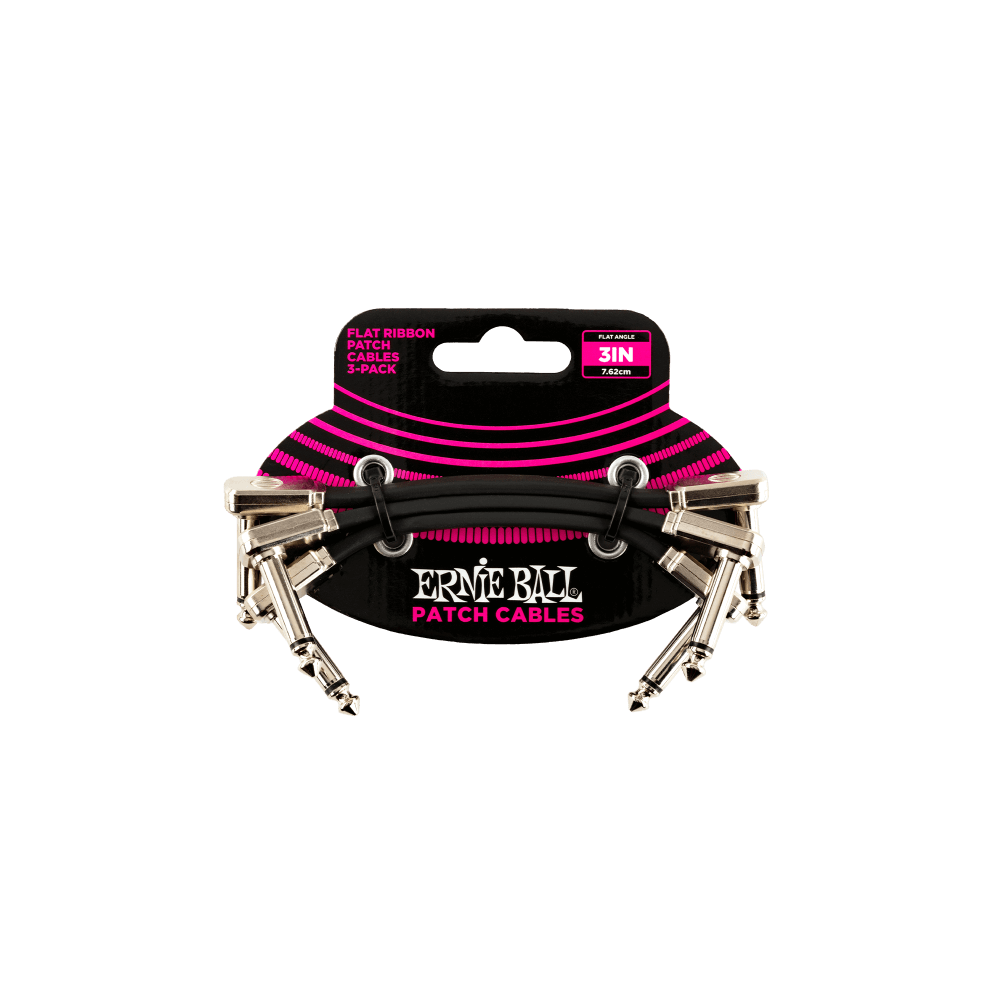 Ernie Ball 3" Flat Ribbon Patch Cables 3 pack