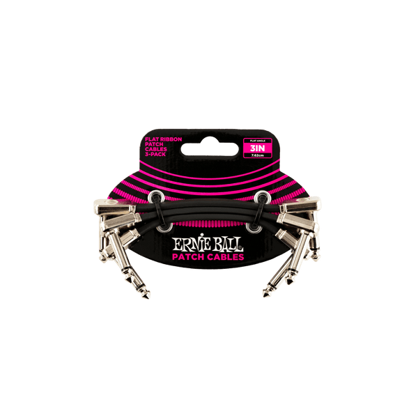 Ernie Ball 3" Flat Ribbon Patch Cables 3 pack