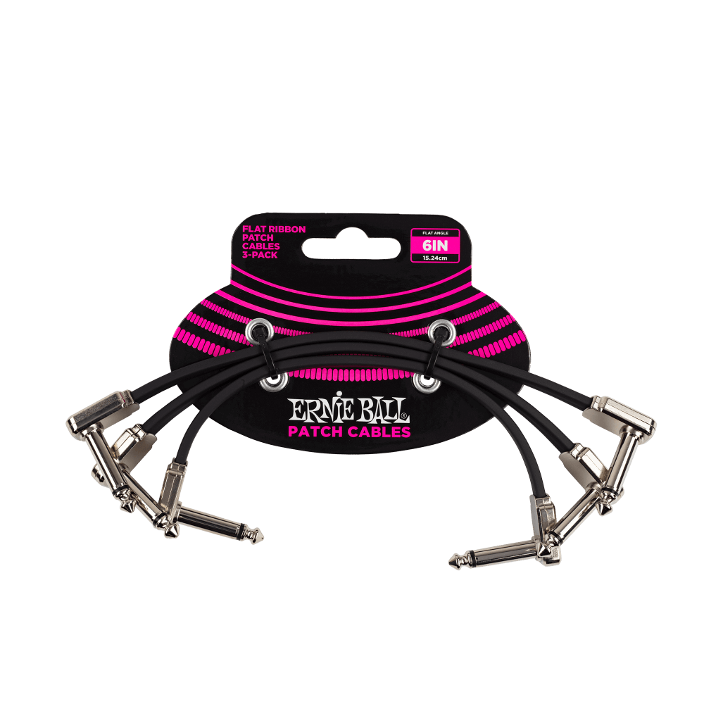 Ernie Ball 6" Flat Ribbon Patch Cables 3 pack