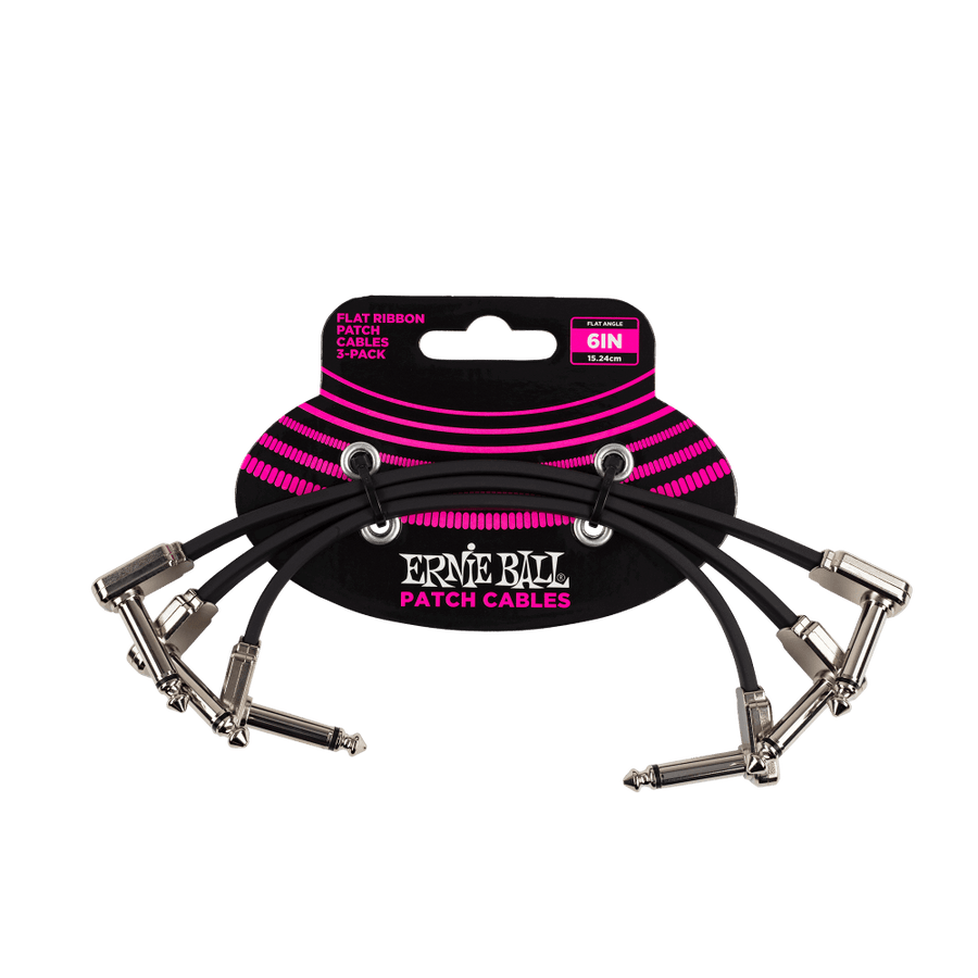 Ernie Ball 6" Flat Ribbon Patch Cables 3 pack