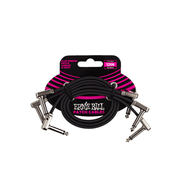 Ernie Ball 12" Flat Ribbon Patch Cables 3 pack