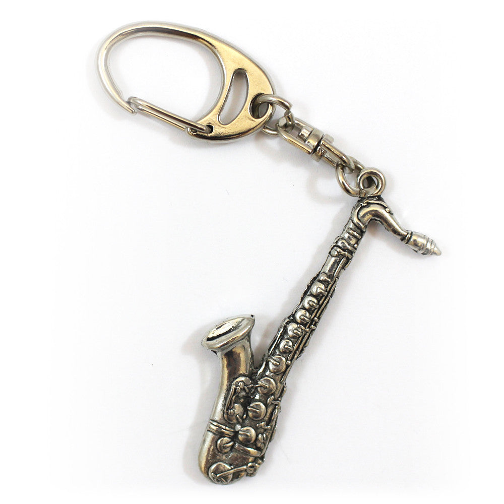 Pewter Saxophone Keyring – Matchetts Music - Main Image