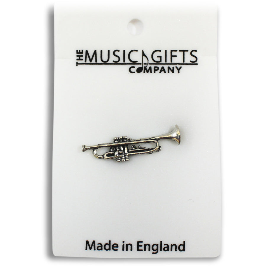 Pewter Trumpet Pin Badge