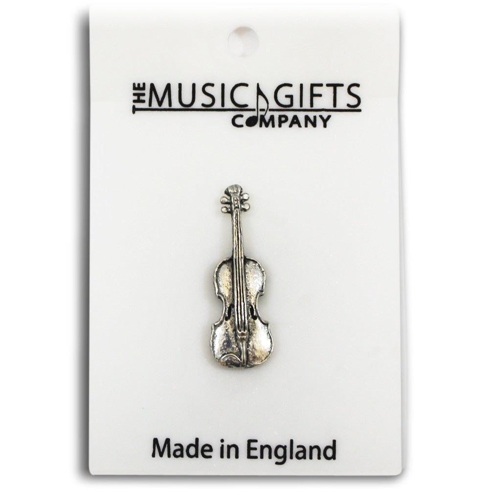 Pewter Violin Pin Badge
