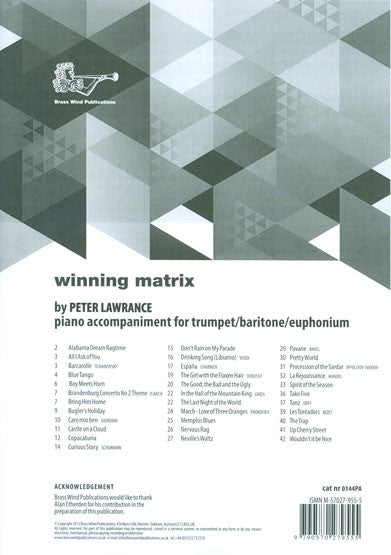 Winning Matrix for Trumpet Piano Accompaniment