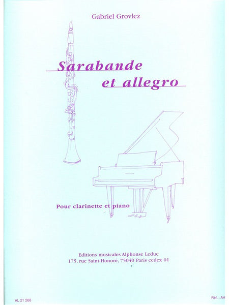 Grovlez Sarabande Et Allegro For Clarinet And Piano