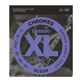 D'addario ECG24 Chromes Flat Wound Jazz Light Strings