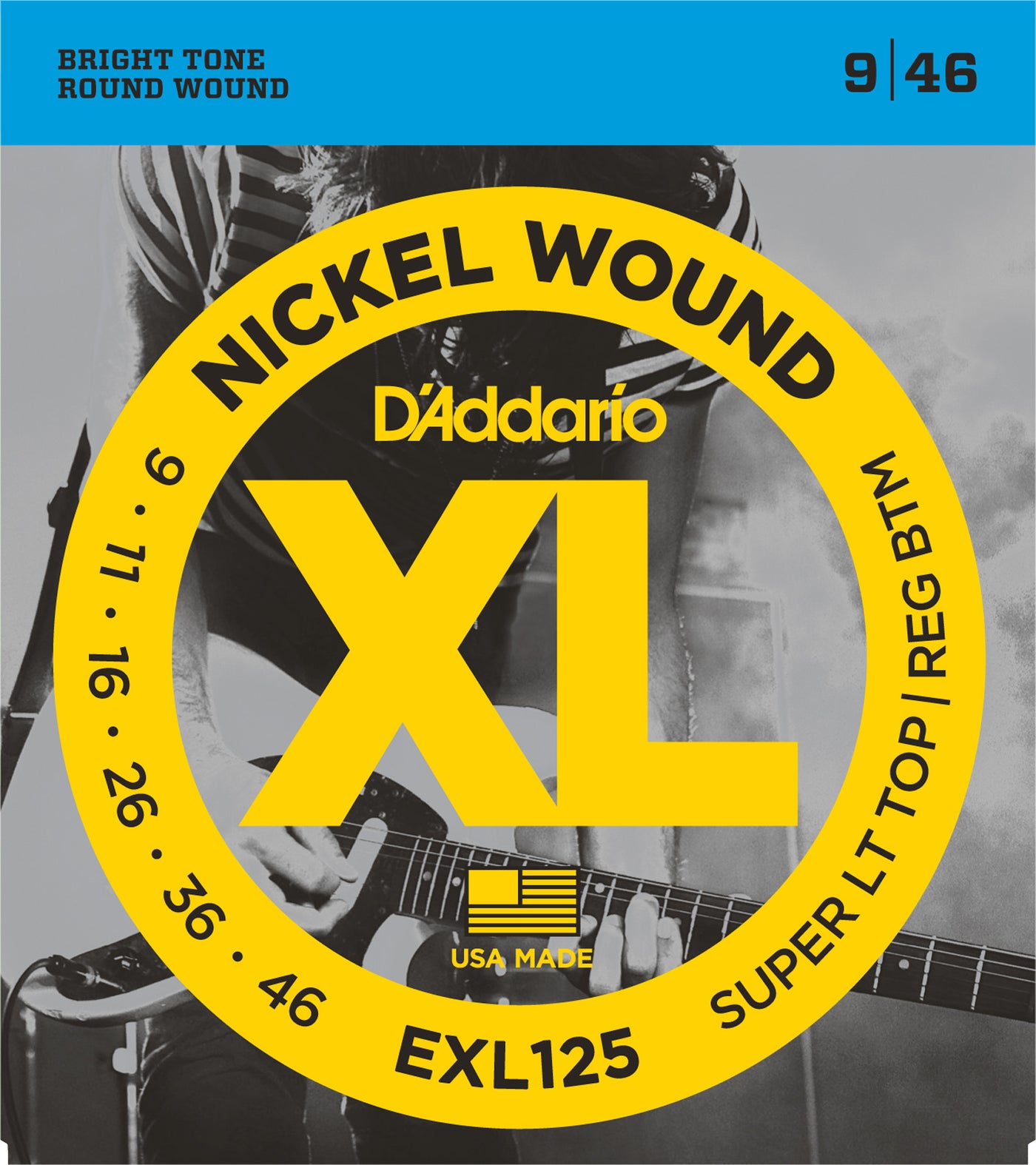 D'addario EXL125 Electric Hybrid Strings 9's