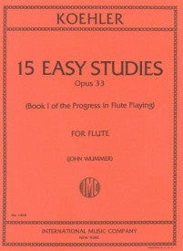 Kohler 15 Easy Studies For Flute Book 1